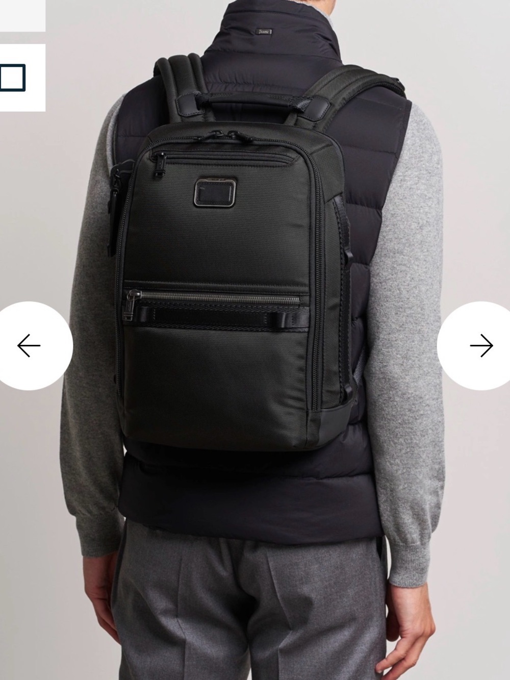 Tumi Black Compact Bravo Dynamic Backpack - Sleek Men's Daypack